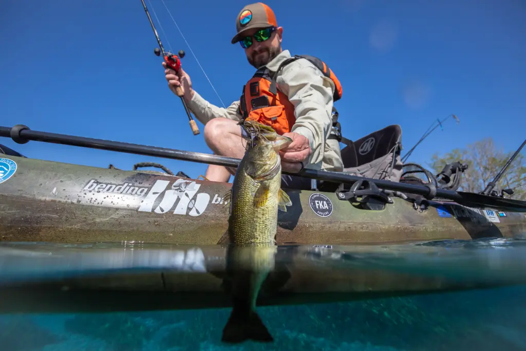 Catch of the day fishing in a kayak on the Merritt's Mill Pond. 