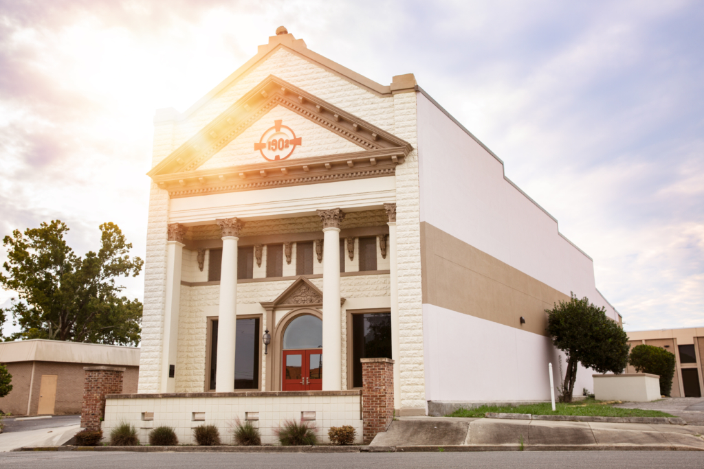 Photo of the historic Bank Building in downtown Marianna. It is available for those planning an event and needing a venue.