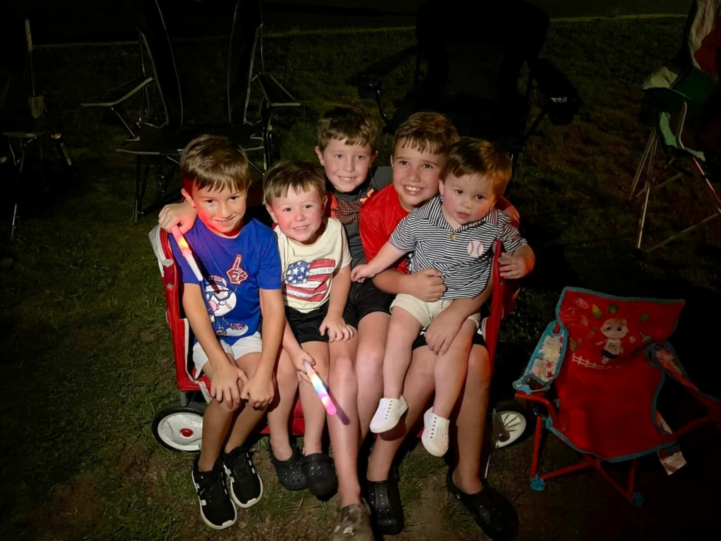 Kids waiting for the fireworks show to start